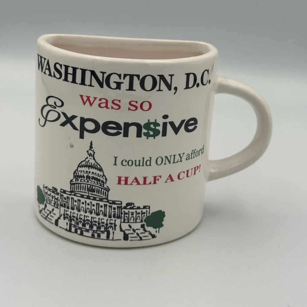 Vintage Washington DC Mug Half Cup Joke I Love DC Souvenir Cup‎